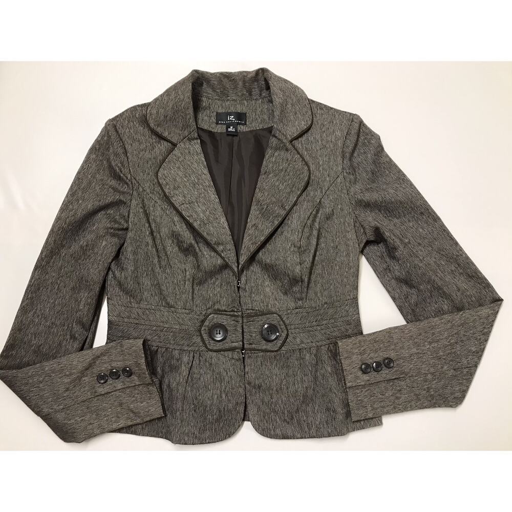 Brown Button Blazer Jacket Business Casual Chic Classic Capsule Wardrobe M